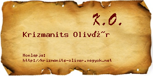 Krizmanits Olivér névjegykártya