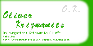 oliver krizmanits business card