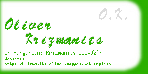 oliver krizmanits business card